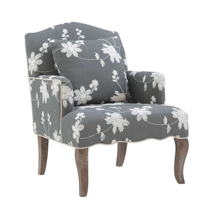 Linon Home Decor - Floral Arm Chair - 368312GRY01U veiw 1
