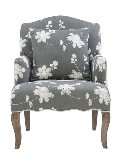 Linon Home Decor - Floral Arm Chair - 368312GRY01U veiw 2