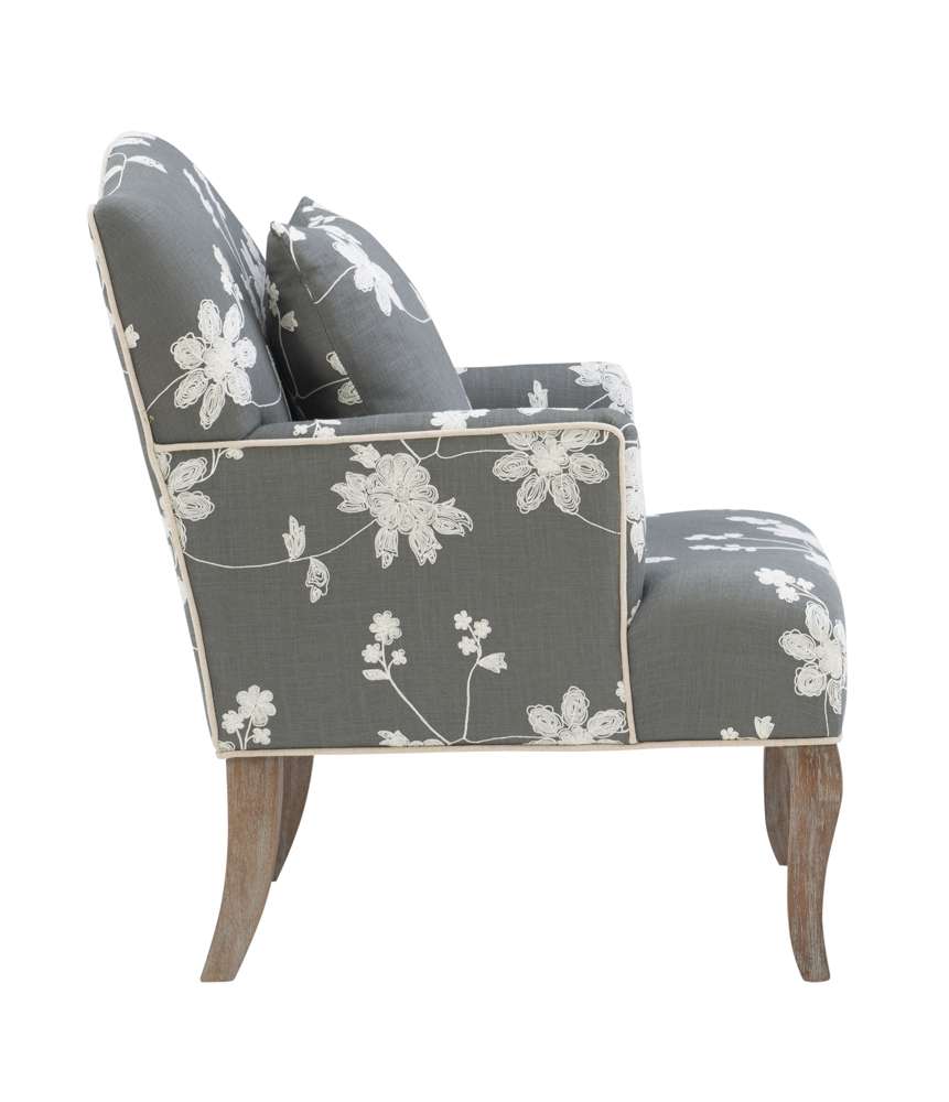 Linon Home Decor - Floral Arm Chair - 368312GRY01U veiw 3