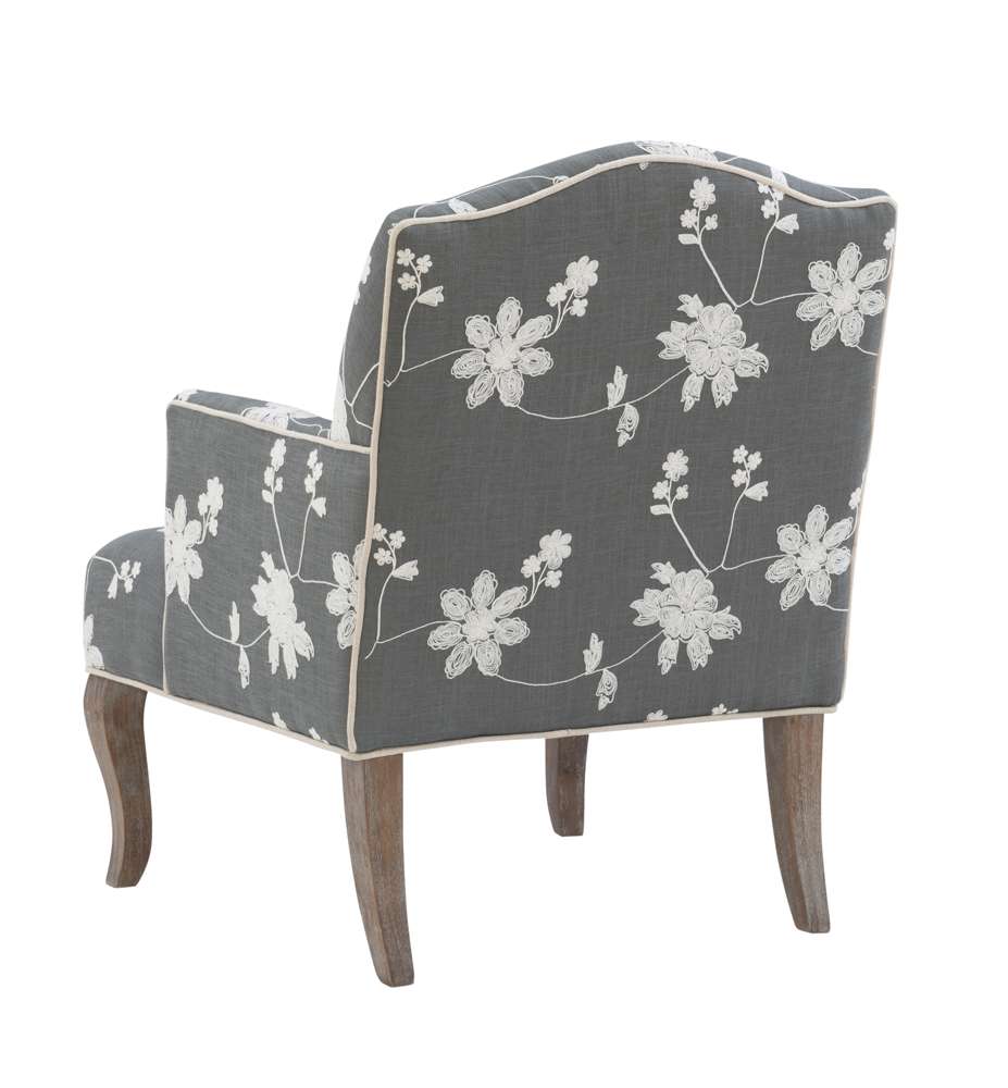 Linon Home Decor - Floral Arm Chair - 368312GRY01U veiw 4