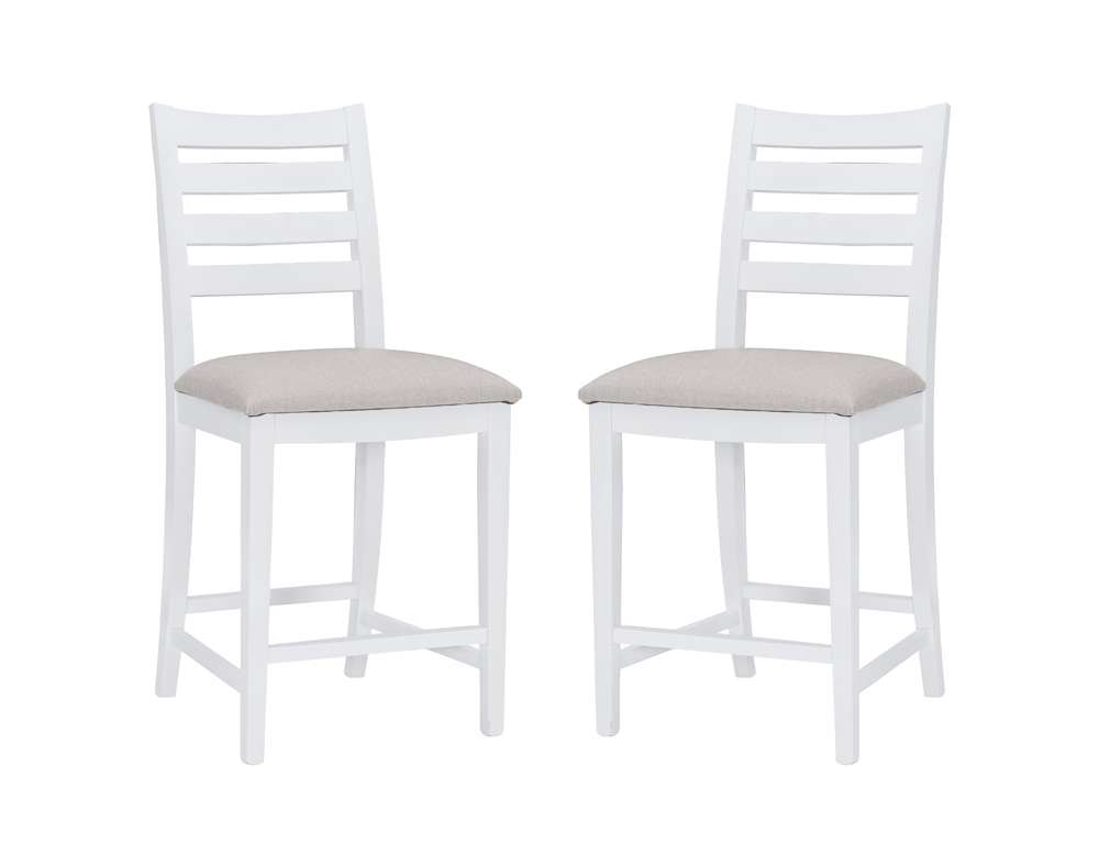 Linon Home Decor - Flynn Counter Stool White Upholstered (Set of 2) - CS283WHTSTN02ASU veiw 2