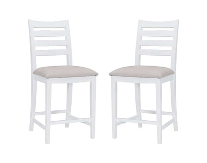 Linon Home Decor - Flynn Counter Stool White Upholstered (Set of 2) - CS283WHTSTN02ASU veiw 2