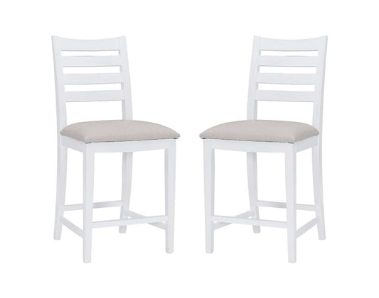 Linon Home Decor - Flynn Counter Stool White Upholstered (Set of 2) - CS283WHTSTN02ASU veiw 2