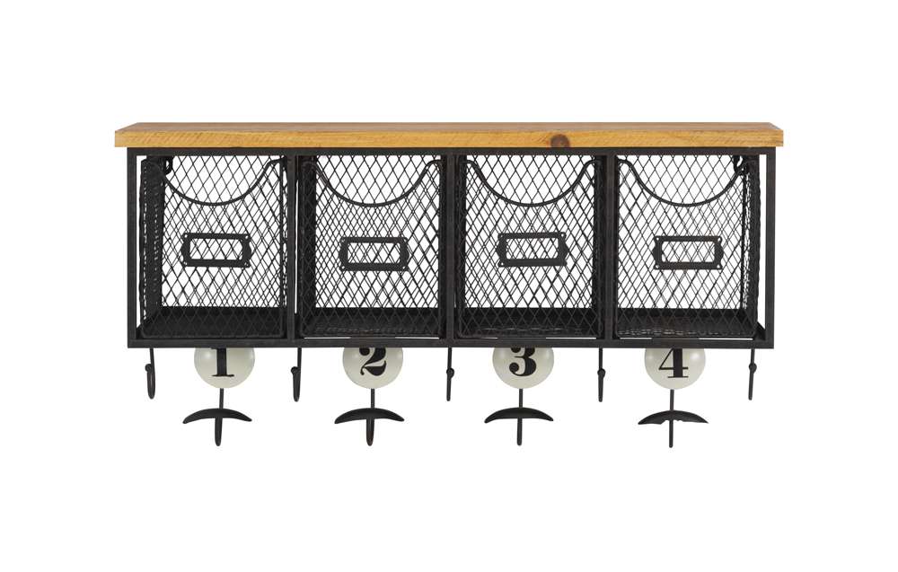 Linon Home Decor - Four Basket Wall Organizer - AMME4DRW1 veiw 2