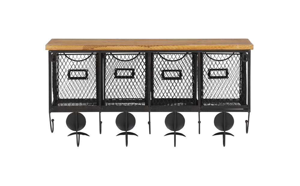 Linon Home Decor - Four Basket Wall Organizer - AMME4DRW1 veiw 4
