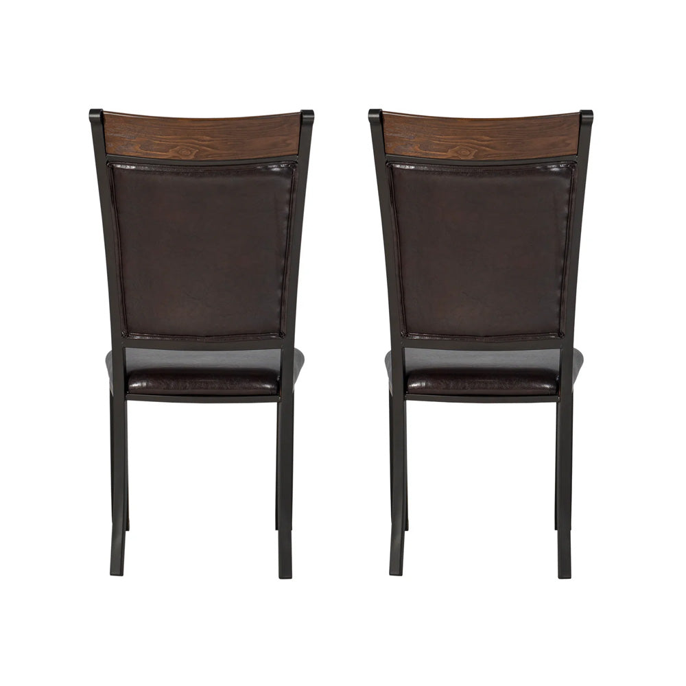 Linon Home Decor - Franklin Faux Leather Side Chair, Brown (Set of 2) - 15D2020SC view 3