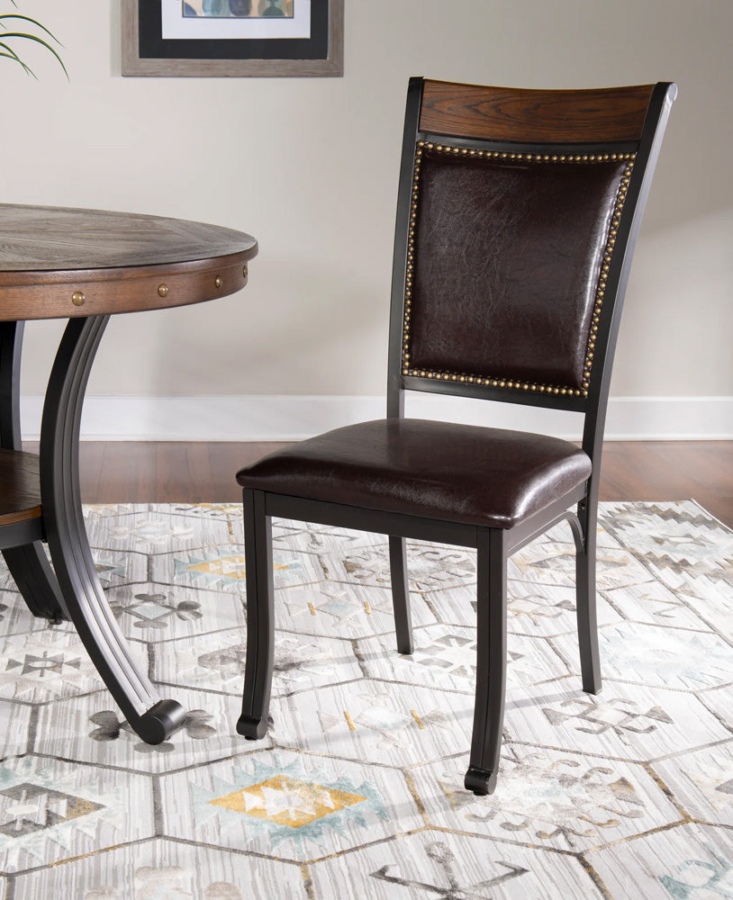 Linon Home Decor - Franklin Faux Leather Side Chair, Brown (Set of 2) - 15D2020SC view 6