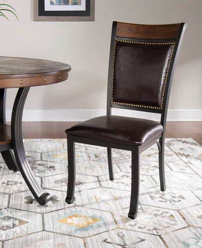 Linon Home Decor - Franklin Faux Leather Side Chair, Brown (Set of 2) - 15D2020SC view 6