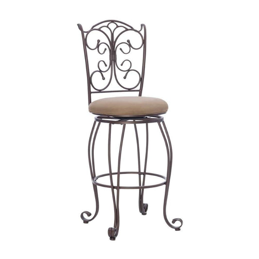 Linon Home Decor - Gathered Back Bar Stool 30 - 02791MTL-01-KD-U veiw 1