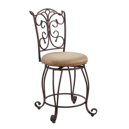 Linon Home Decor - Gathered Back Counter Stool 24 - 02790MTL-01-KD-U veiw 3