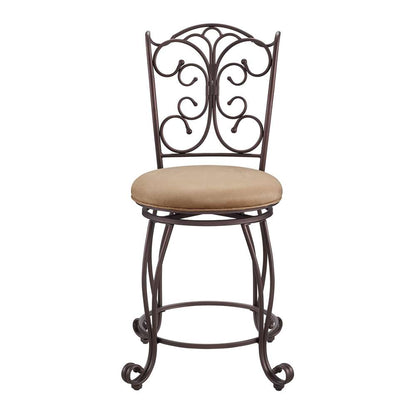 Linon Home Decor - Gathered Back Counter Stool 24 - 02790MTL-01-KD-U veiw 4