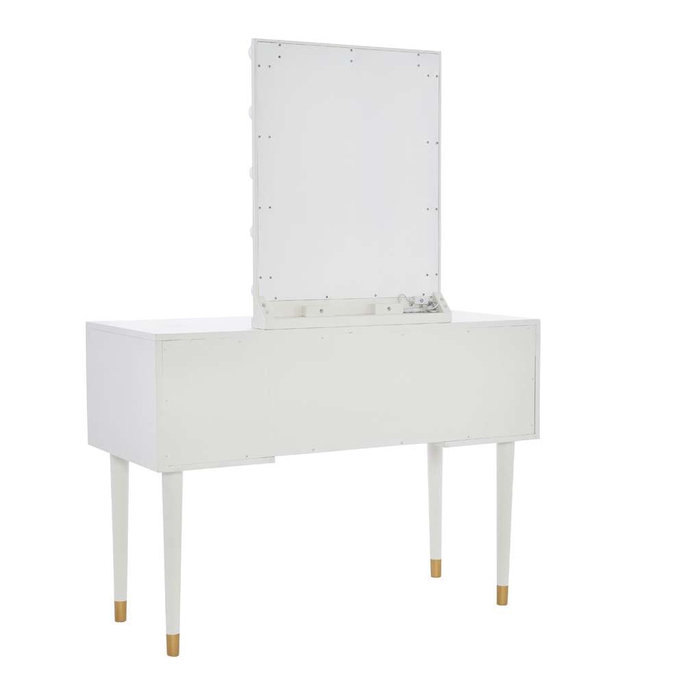 Linon Home Decor - Geo Lighted Vanity And Stool Set - VS077WHT01U veiw 5