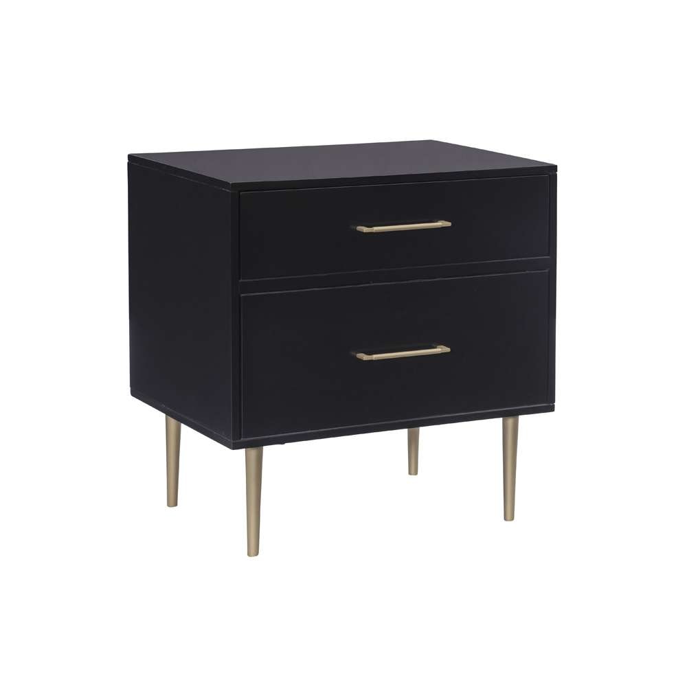 Linon Home Decor - Gloria Two Drawer Night Stand Black - BD78BLK01U veiw 1