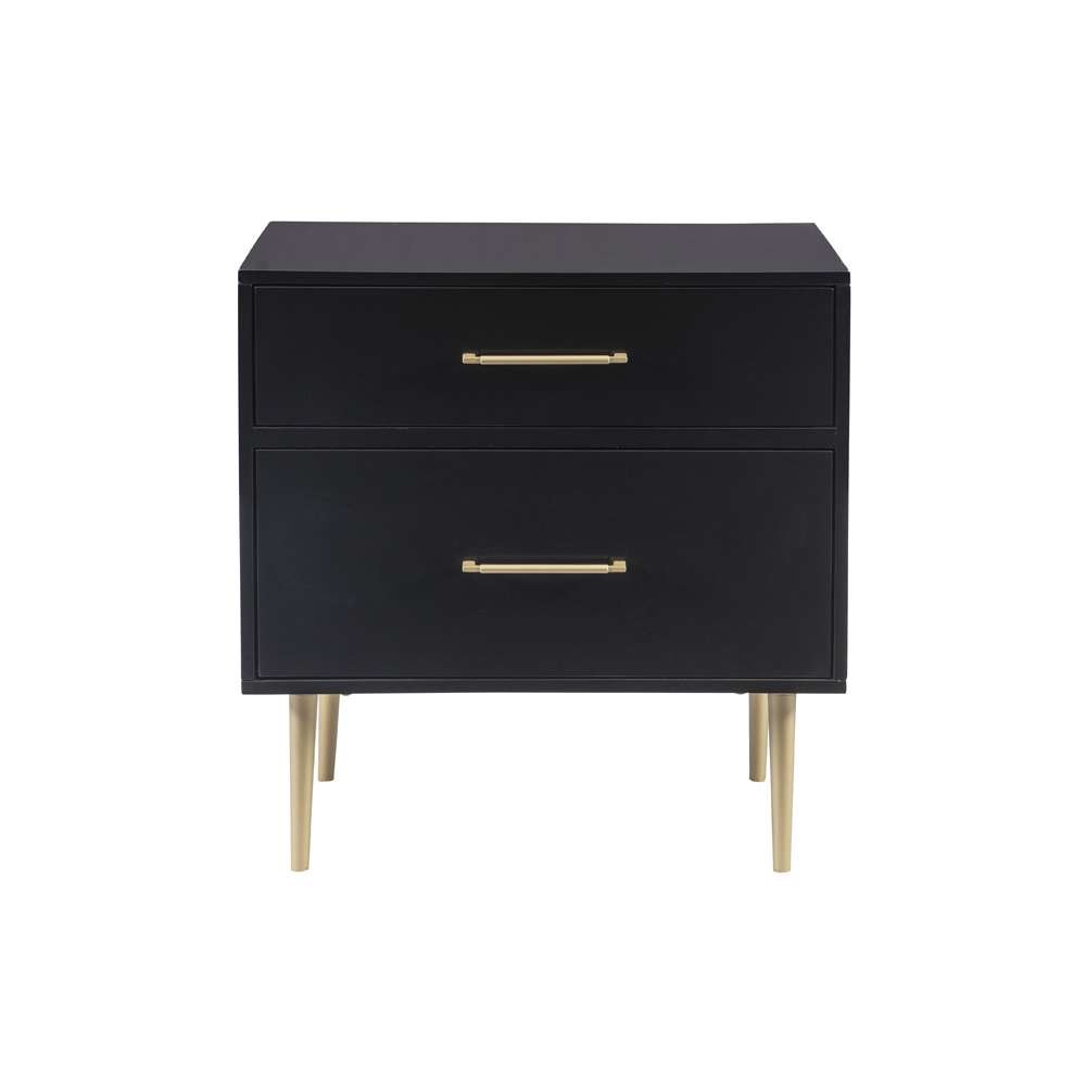 Linon Home Decor - Gloria Two Drawer Night Stand Black - BD78BLK01U veiw 2
