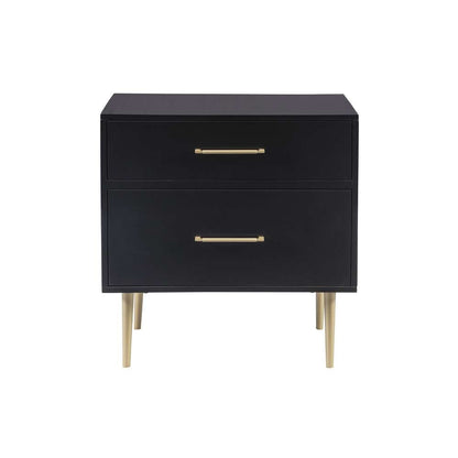 Linon Home Decor - Gloria Two Drawer Night Stand Black - BD78BLK01U veiw 2