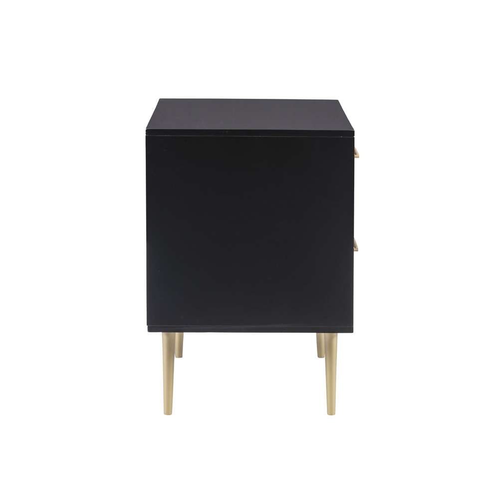 Linon Home Decor - Gloria Two Drawer Night Stand Black - BD78BLK01U veiw 3