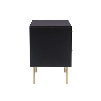 Linon Home Decor - Gloria Two Drawer Night Stand Black - BD78BLK01U veiw 3