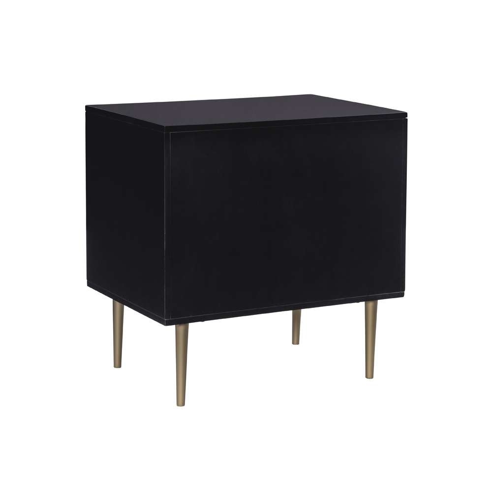 Linon Home Decor - Gloria Two Drawer Night Stand Black - BD78BLK01U veiw 4