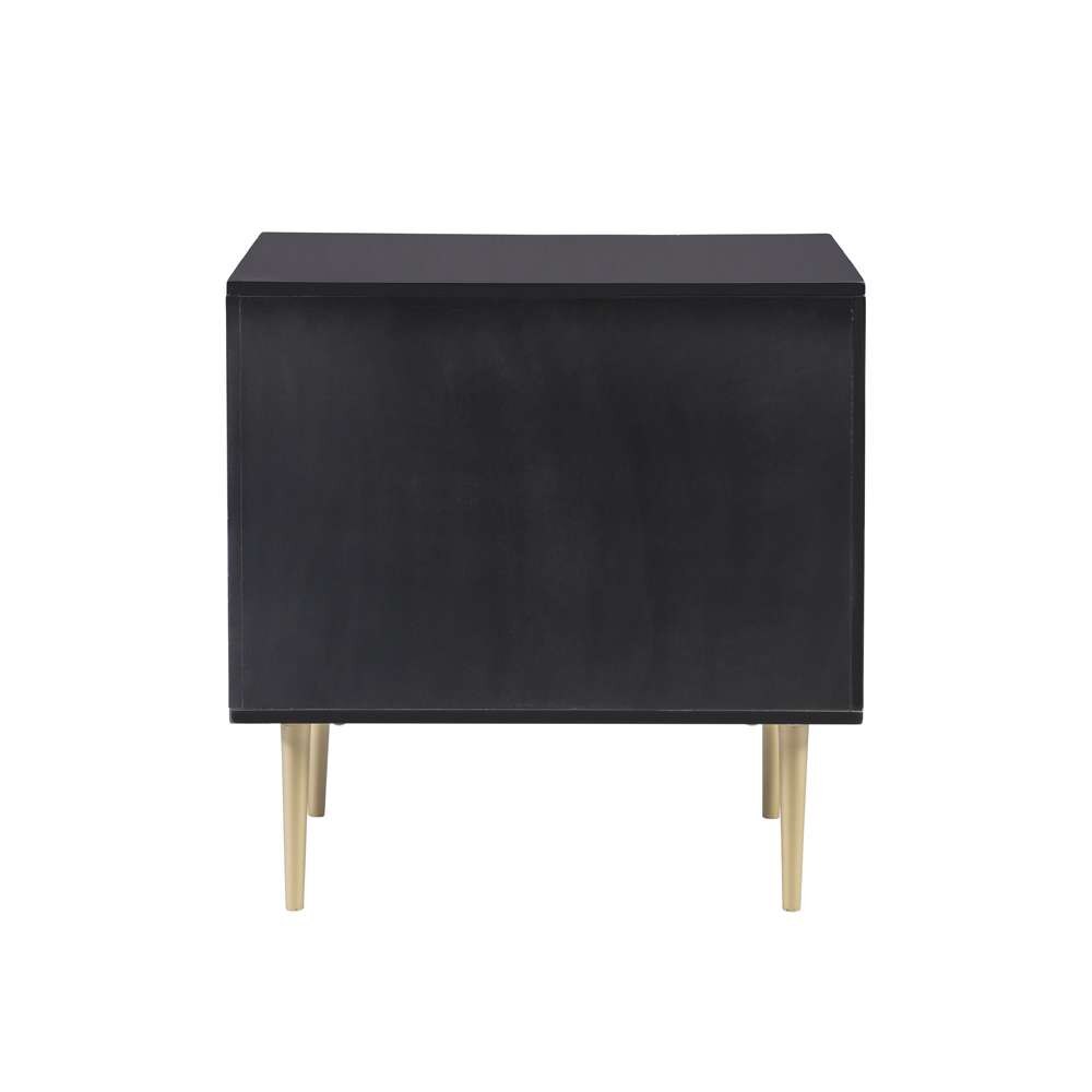 Linon Home Decor - Gloria Two Drawer Night Stand Black - BD78BLK01U veiw 5