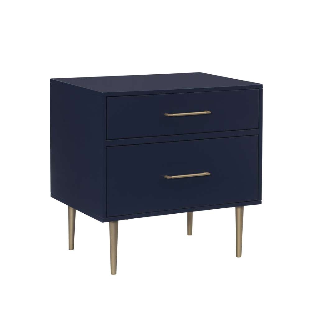 Linon Home Decor - Gloria Two Drawer Night Stand Navy - BD78NAVY01U veiw 1