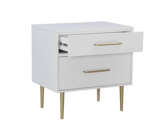 Linon Home Decor - Gloria Two Drawer Nightstand - BD77WHT01U veiw 1