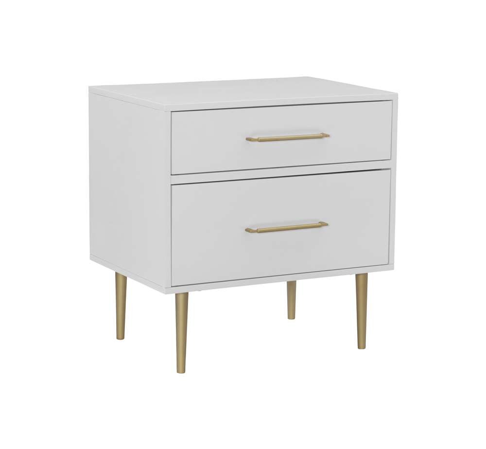 Linon Home Decor - Gloria Two Drawer Nightstand - BD77WHT01U veiw 2