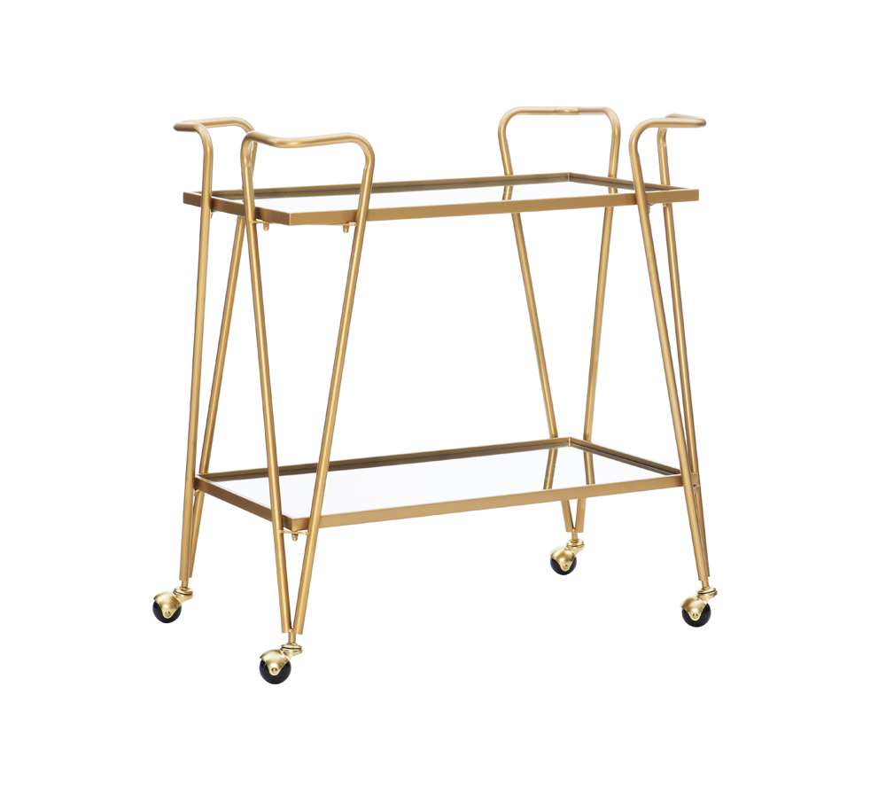 Linon Home Decor - Gold Mid-Century Bar Cart - AJUBAR4GLDKD01 veiw 1