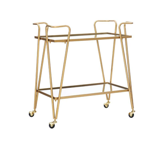 Linon Home Decor - Gold Mid-Century Bar Cart - AJUBAR4GLDKD01 veiw 1