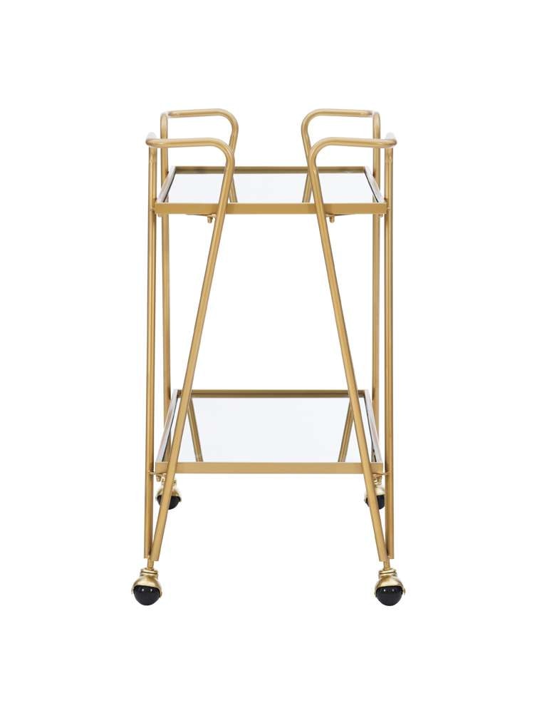 Linon Home Decor - Gold Mid-Century Bar Cart - AJUBAR4GLDKD01 veiw 3