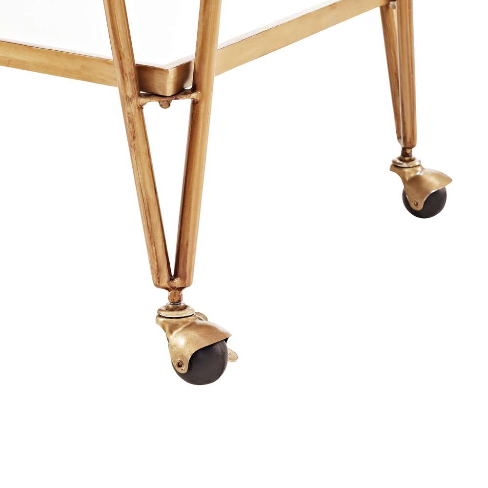 Linon Home Decor - Gold Mid-Century Bar Cart - AJUBAR4GLDKD01 veiw 5