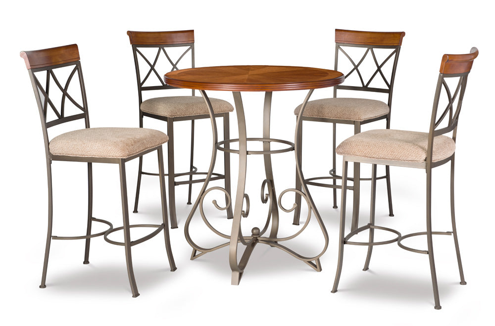 Linon Home Decor - Hamilton 5pc Pub Set, Cherry - 697-404M4 view 1