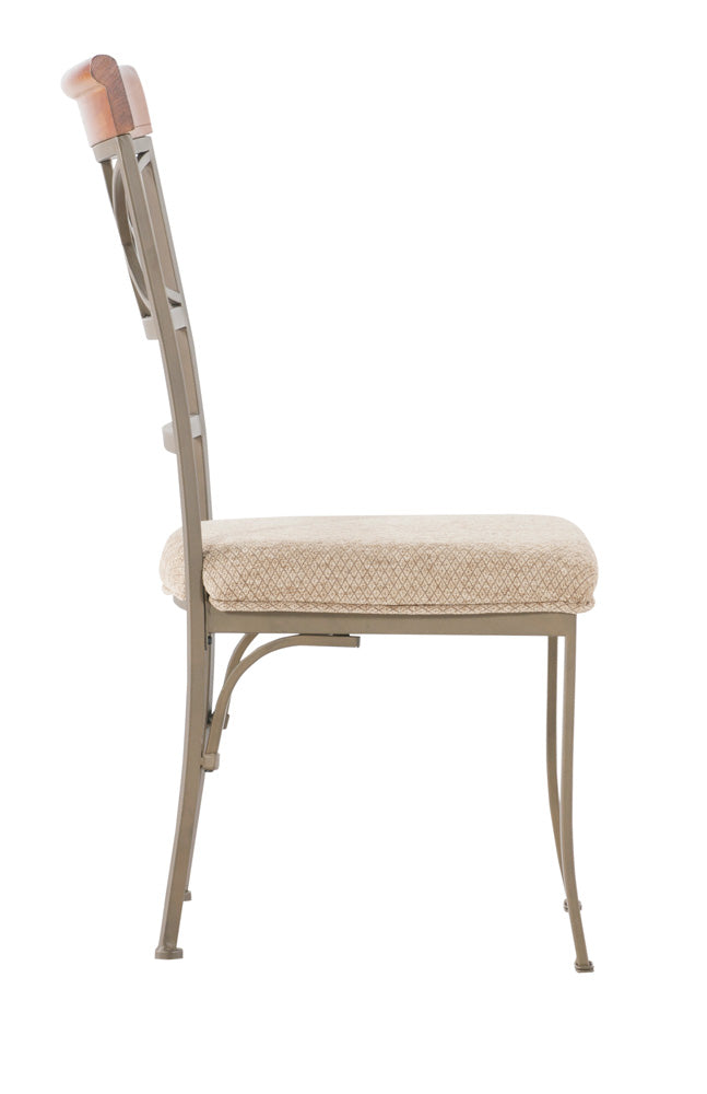 Linon Home Decor - Hamilton Dining Chair, Cherry/Taupe (Set of 2) - 697-434 view 3