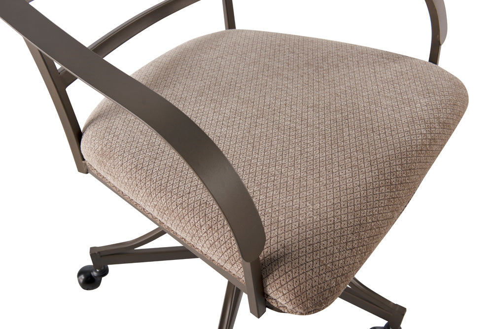 Linon Home Decor - Hamilton Swivel Arm Chair, Cherry/Taupe (Set of 2) - 697-435 view 6