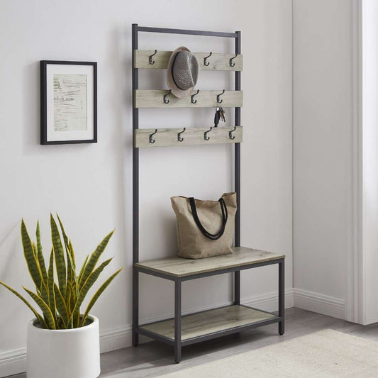 Linon Home Decor - Hayden Hall Tree Grey - BH203GRY01U veiw 1