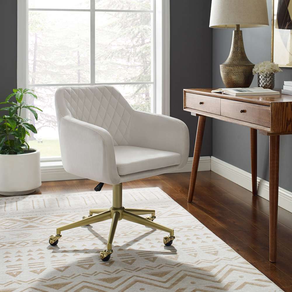 Linon Home Decor - Imogen Quilted Office Chair Off White - OC116NATG01U veiw 1