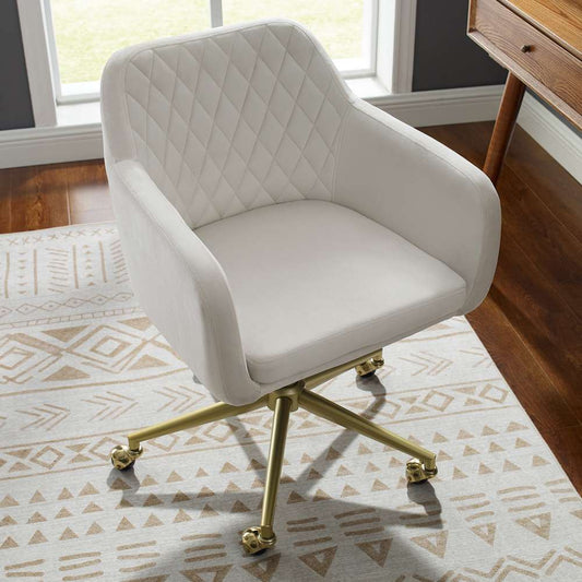 Linon Home Decor - Imogen Quilted Office Chair Off White - OC116NATG01U veiw 2