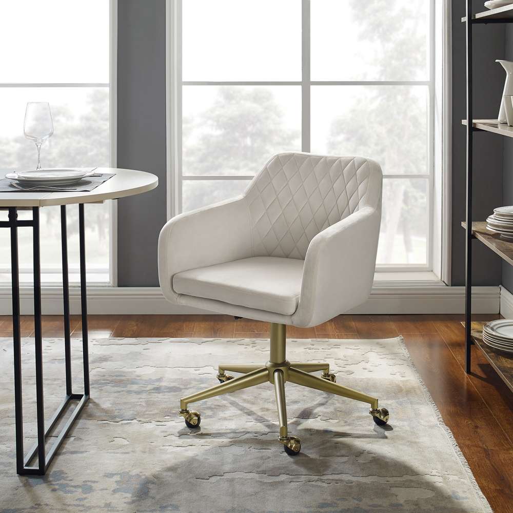 Linon Home Decor - Imogen Quilted Office Chair Off White - OC116NATG01U veiw 3