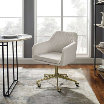 Linon Home Decor - Imogen Quilted Office Chair Off White - OC116NATG01U veiw 3