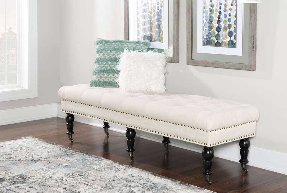 Linon Home Decor - Isabelle Bed Bench 62 Inches - 368254NAT01U veiw 6