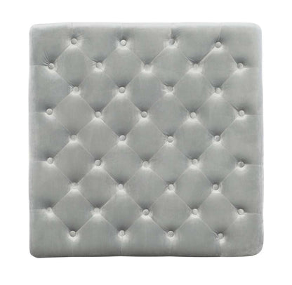Linon Home Decor - Isabelle Gray Velvet Square Tufted Ottoman - BH154VGRY01U veiw 3