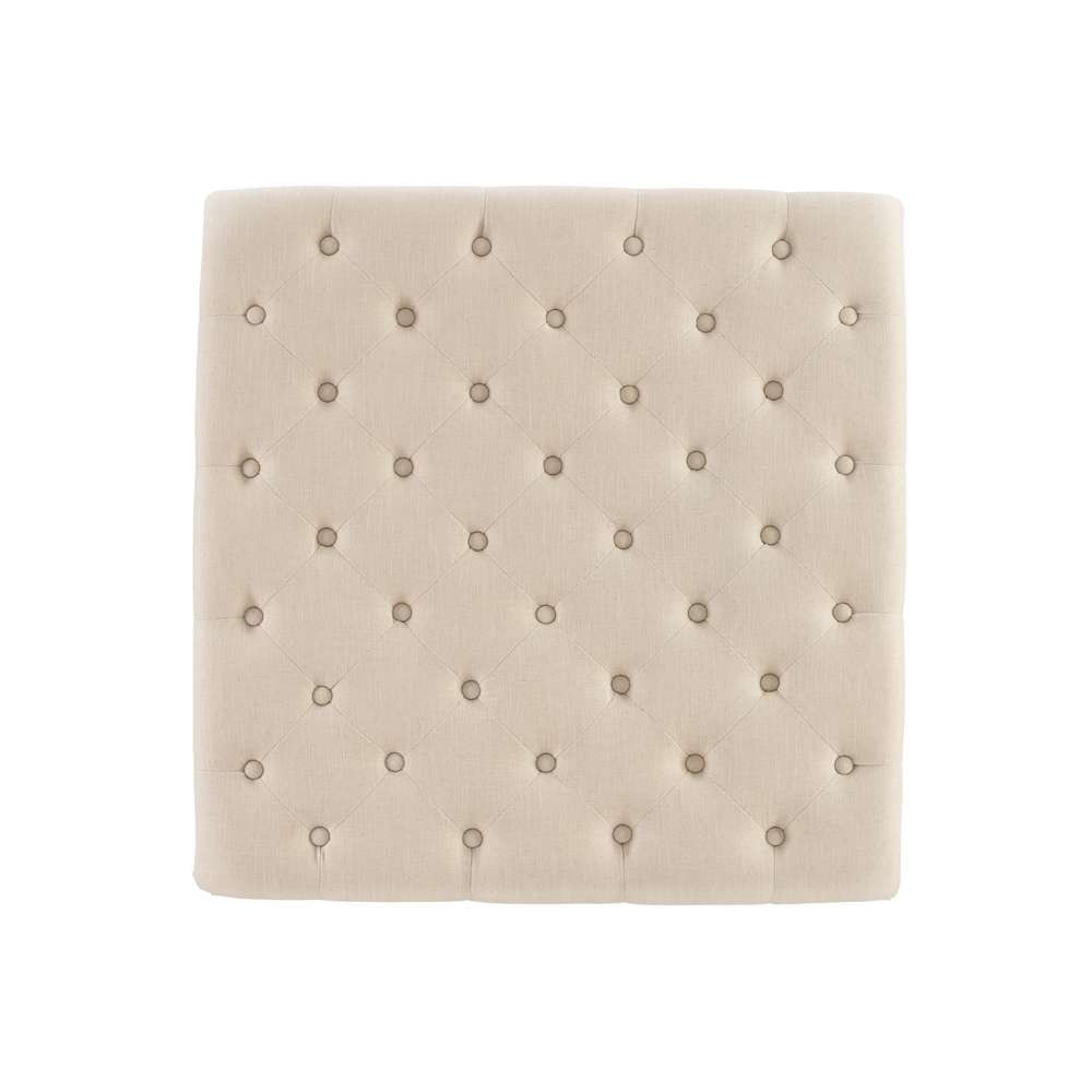 Linon Home Decor - Isabelle Natural Square Tufted Ottoman - 420056NAT01U veiw 3
