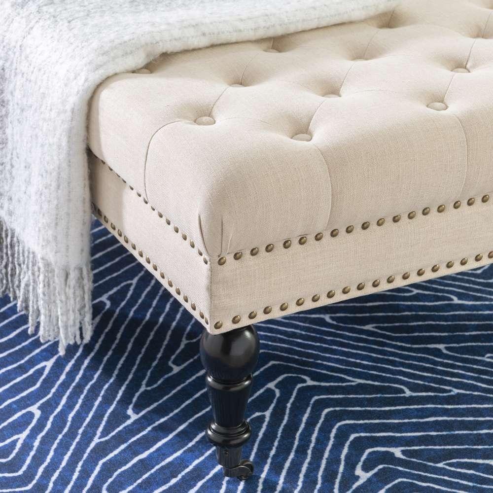 Linon Home Decor - Isabelle Natural Square Tufted Ottoman - 420056NAT01U veiw 5