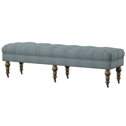 Linon Home Decor - Isabelle Washed Blue Linen 62 Inches Bench - 368254BLU01U veiw 3