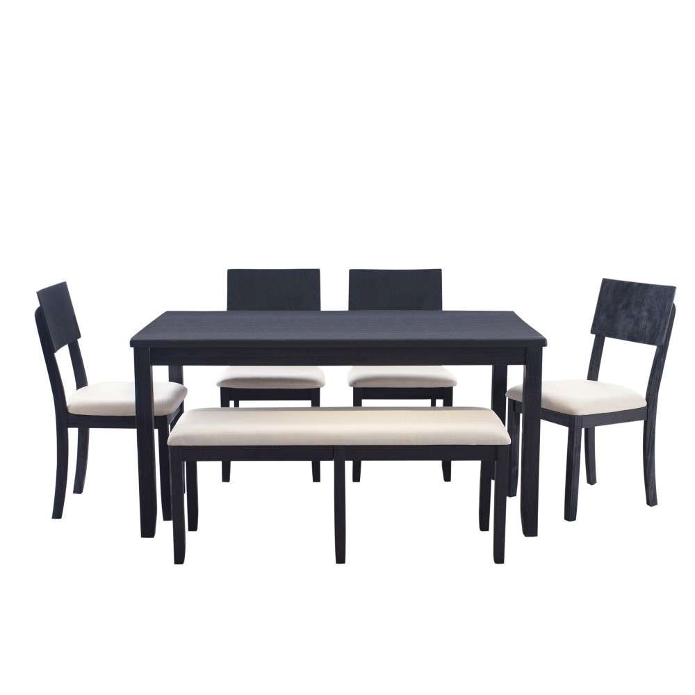 Linon Home Decor - Jorissen 6Pc Dining Set Charcoal - JN206BWSH6PC veiw 1