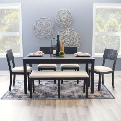 Linon Home Decor - Jorissen 6Pc Dining Set Charcoal - JN206BWSH6PC veiw 4