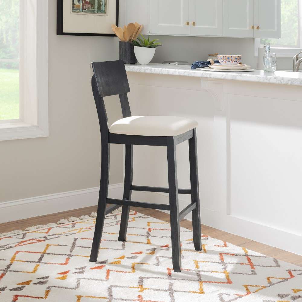 Linon Home Decor - Jorissen Barstool Dark Charcoal - JN102BWSH01U veiw 5