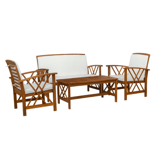 Linon Home Decor - Jubil 4PC Outdoor Seating Set Brown - OD76BRN4PC view 1
