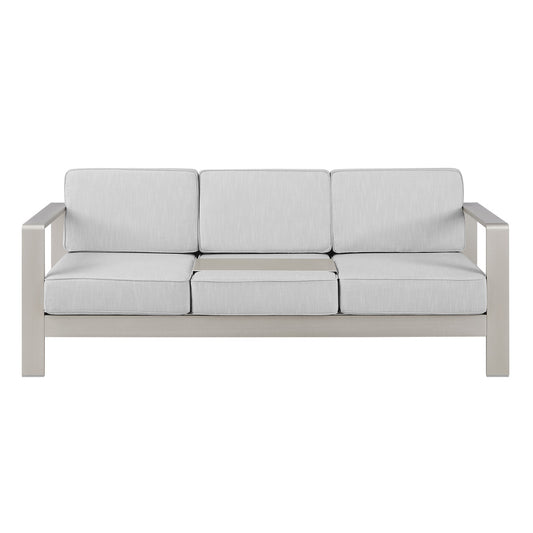 Linon Home Decor - Karah Outdoor Anodized Grey 3 Seater Sofa - ODNH16GRY3SFA01U view 2