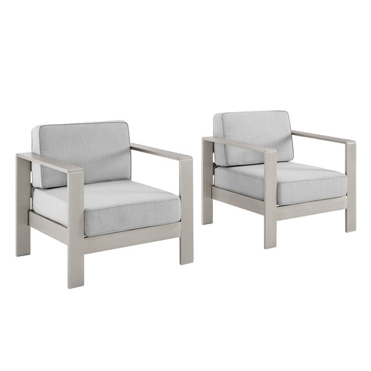 Linon Home Decor - Karah Outdoor Anodized Grey Chair Set of 2 - ODNH16GRYCHR02U view 1