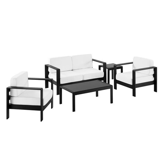 Linon Home Decor - Karah Outdoor Black 2 Seater 5PC Set - ODNH16BLK2STRPC5 view 1